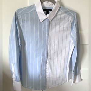Banana Republic Blue Striped Button-Up Shirt